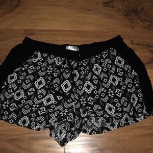 flowy b&w shorts